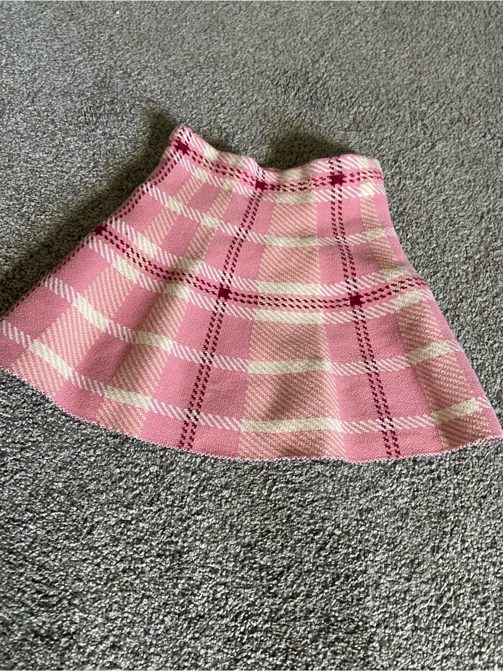 Pink Plaid A-Line Skirt